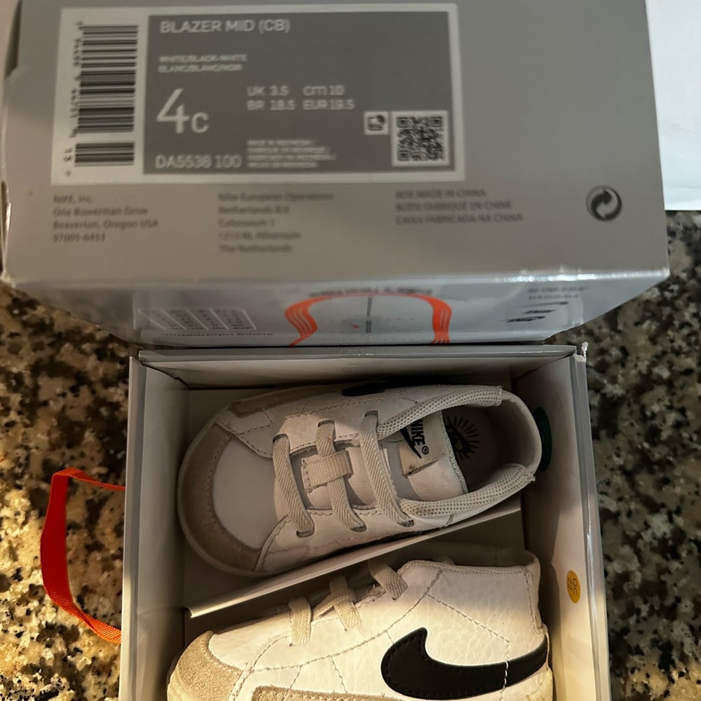 Nike Blazer crib shoes in box